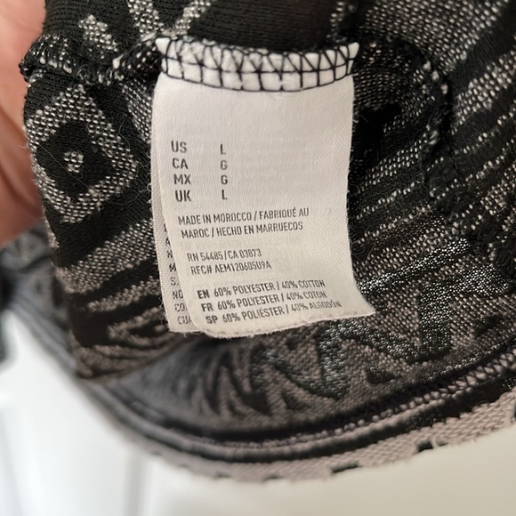 American Eagle Outfitters open cardigan sweater western Aztec black white LG - Picture 6 of 13